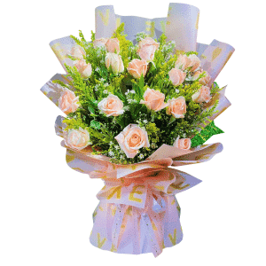 24pcs Pink Roses Bouquet