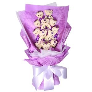 8 Mini Bear in a Bouquet