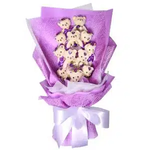 8 Mini Bear in a Bouquet