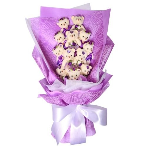 8 Mini Bear in a Bouquet