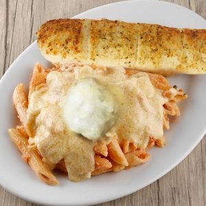 Baked Ziti With Meatballs In Alfredo Sauce