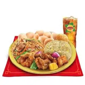 Sweet and Sour Pork Lauriat with Drink