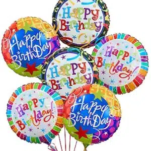 6 Happy Birthday Mylar Balloons