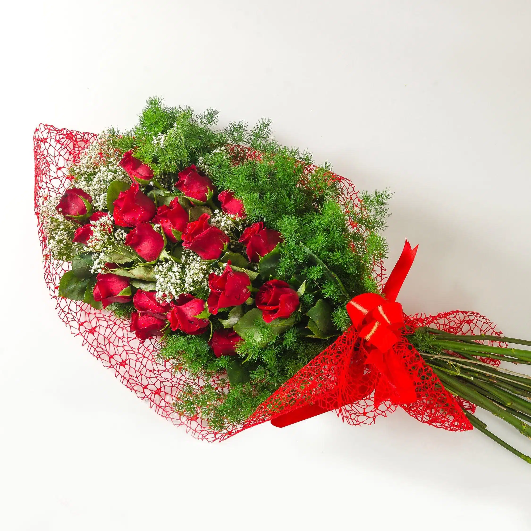 Red long stem roses