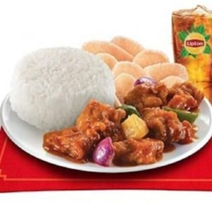 Sweet and Sour Pork with Drink