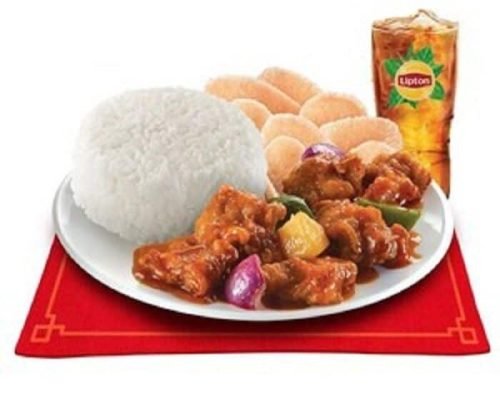 Sweet and Sour Pork with Drink