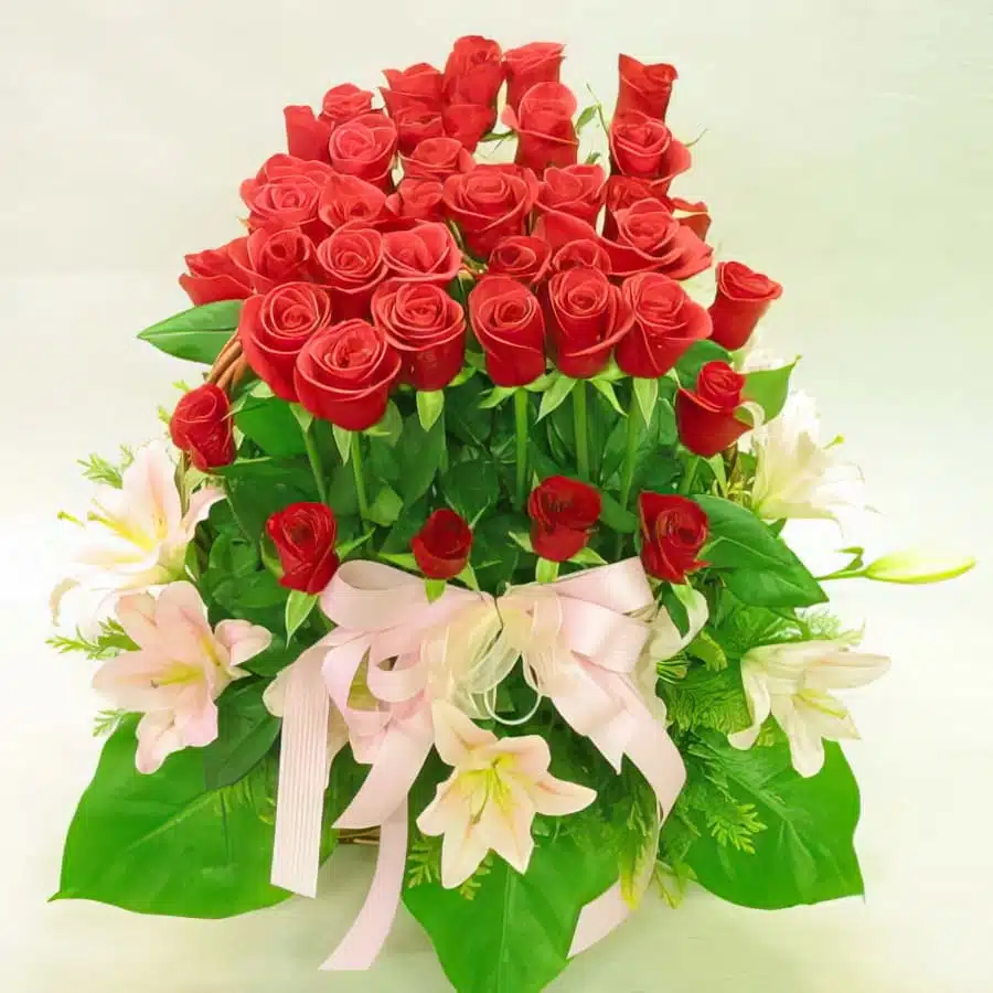 Red Rose in Basket