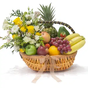 Pure Delight Mixed Flowers & Fruits Basket