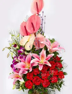 Flower in a basket arrangement
