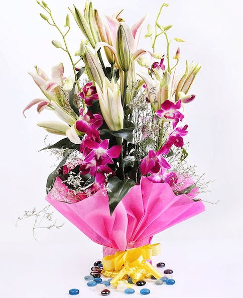 Mixed flower with orchids