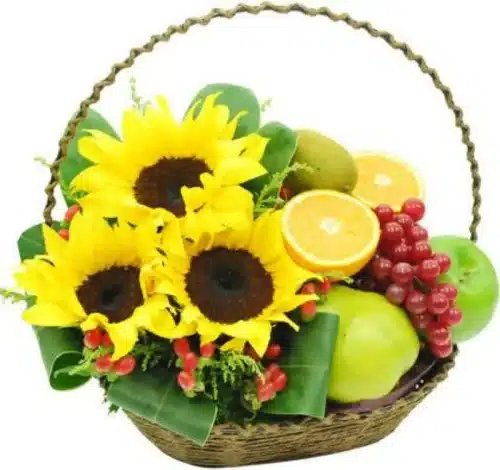 Yellow Flower and Classic Fruits