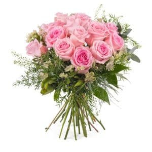 12 Pink Roses Bouquet