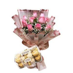 Pink roses with Chocolate