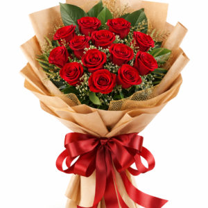 One Dozen Red Rose Bouquet