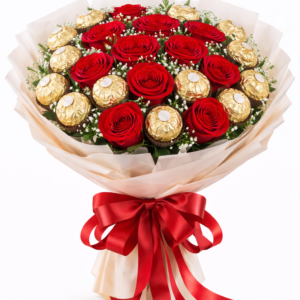 Red Rose and Ferrero Bouquet