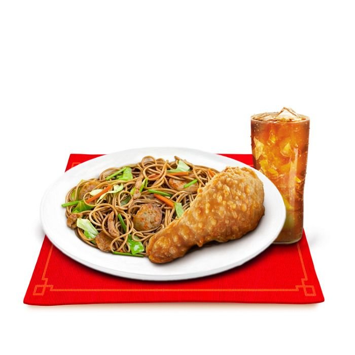 Pancit Canton w/1pc Chinese Style Fried Chicken w/Drink
