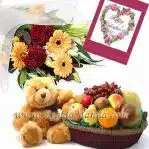 Teddy with Fruits Basket