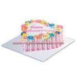 Red ribbon heart shape cake