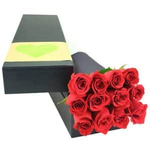 12 Red Roses in Box