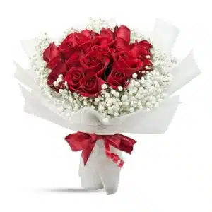 12 Roses w/ White Fillers