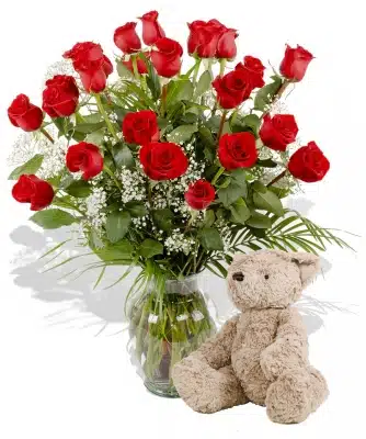 Teddy Bear and Roses