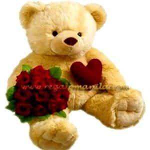 Giant Teddy with Rose (Best Seller)