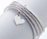 Sterling Silver Heart Bangle