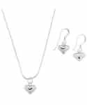 Sterling Heart Pendant and Earring Set