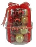 20-Pack Red/Gold Glass Ball Ornaments