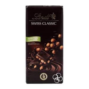 Lindt Classic Dark Chocolate with Hazelnuts 100g X 4