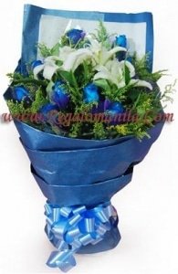 Blue Rose With Lilies