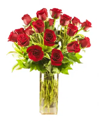 Cupid's Dozen Red Roses In Vase