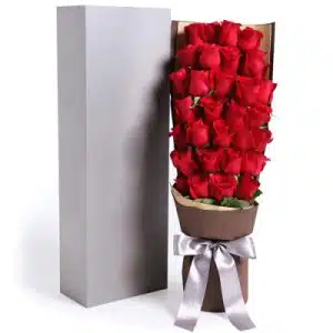 24 Bright Roses in Box