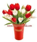 Tulips in French Pail
