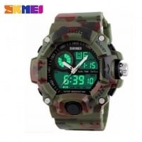 Skmei 1029 5ATM Dual Model Digital Analog Army Digital LED Watch