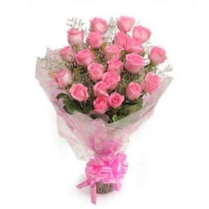 24 Pink Roses Bouquet