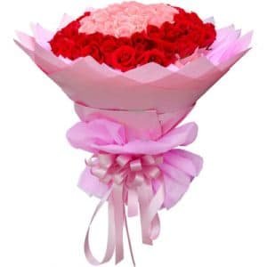 100 Pink & Red Roses Bouquet