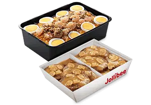 Palabok and Burger Steak Family Pan