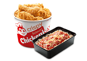 6 - pc. Chickenjoy Bucket w/ Jolly Spaghetti Family Pan