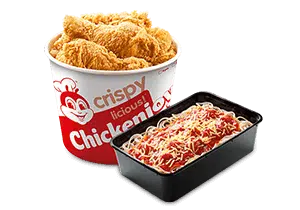 6 - pc. Chickenjoy Bucket w/ Jolly Spaghetti Family Pan