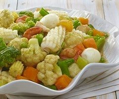 Assorted Vegetables with quail eggs