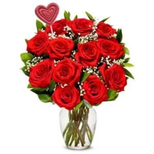 Beautiful Red Rose in Vase