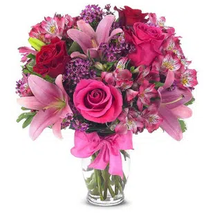 Roses and Pink Lilies Bouquet