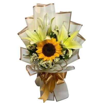 Sunflower and Lilies Bouquet