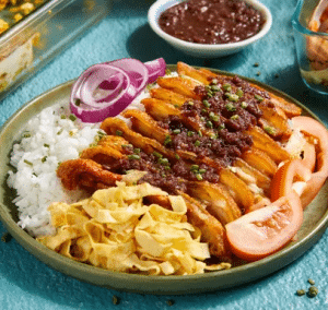 CRISPY PORK BINAGOONGAN ON COCONUT RICE PILAF