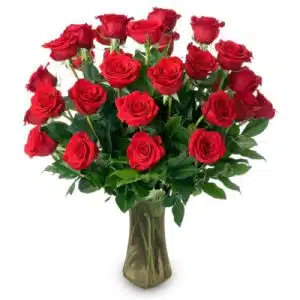 Majestic Two Dozen Red Roses In Vase