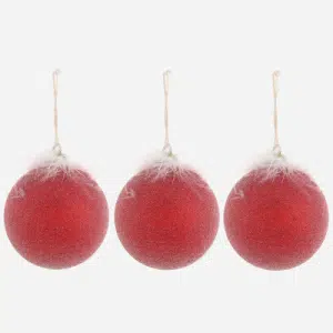3-pcs Christmas Balls With Feather