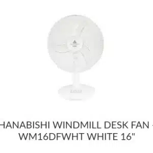 Hanabishi Desk Fan/White 16"