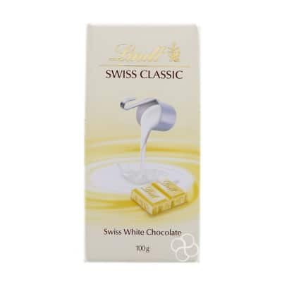 Lindt Swiss Classic White Chocolate Bar 100g x 4