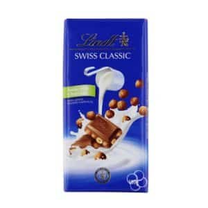Lindt Swiss Classic Milk Chocolate with Hazelnut Bar 100g x 4